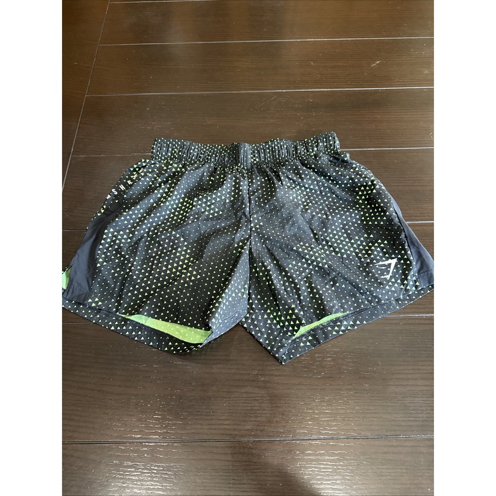 Gymshark Mens Training Shorts L Sport 6.5" Athletic Training Geometric fluo lime
